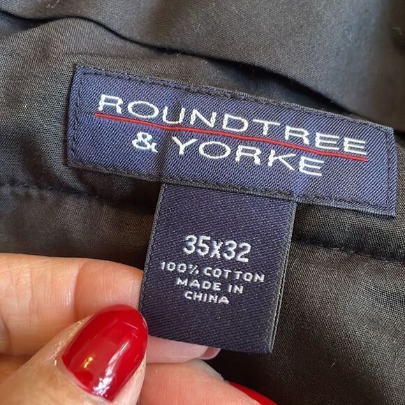 Roundtree & Yorke navy blue cotton pants - Picture 6 of 7